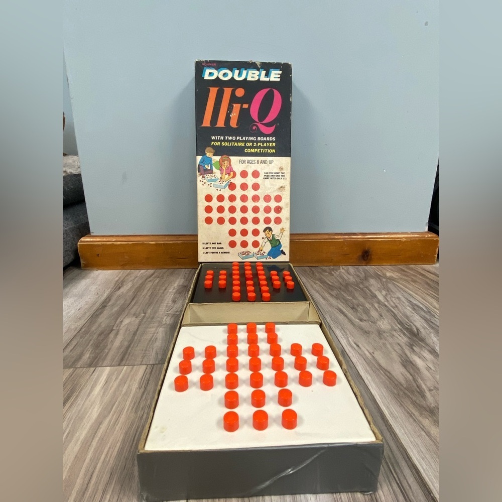 1975 Kohner DOUBLE HI-Q Game 2 Player Complete OG BOX Vintage No. 220 Solitaire - Picture 6 of 7